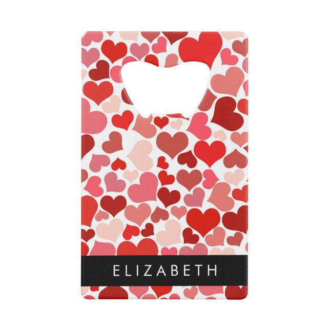 Pattern Of Hearts, Red Hearts, Love, Your Name (Front)