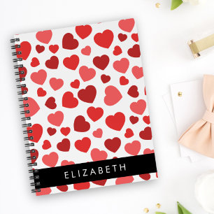 Pattern Of Hearts, Red Hearts, Your Name Planner
