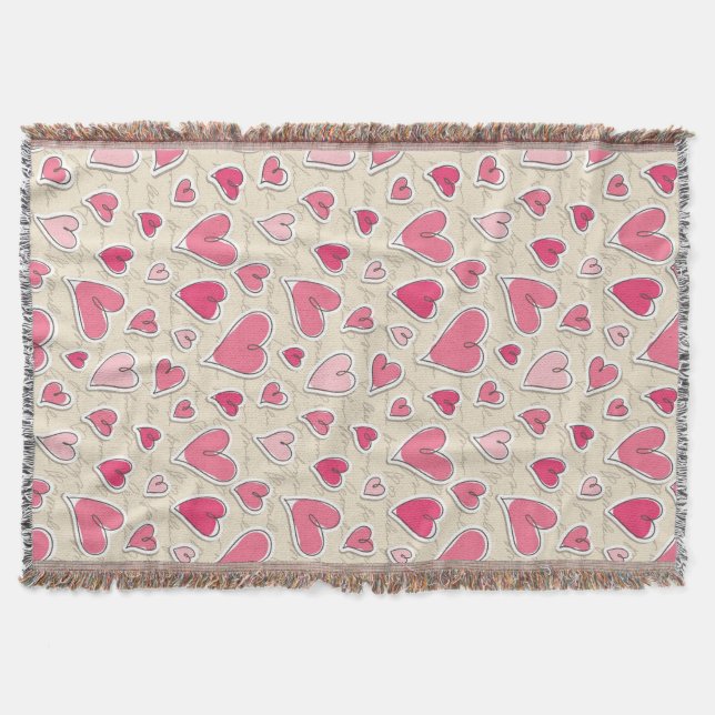 Pattern of Hearts Throw Blanket (Front)