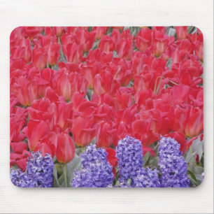 Pattern of hyacinth, tulips, and daffodils, mouse mat