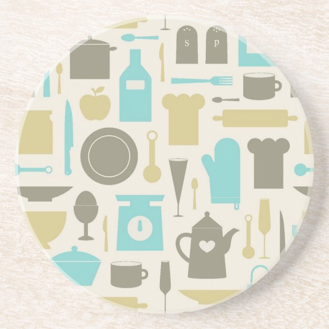 Pattern Of Kitchen Tools Coaster (Front)