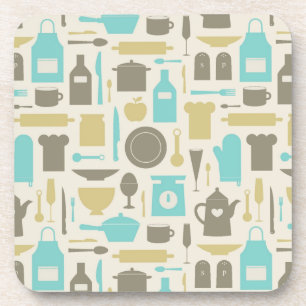 Pattern Of Kitchen Tools Coaster