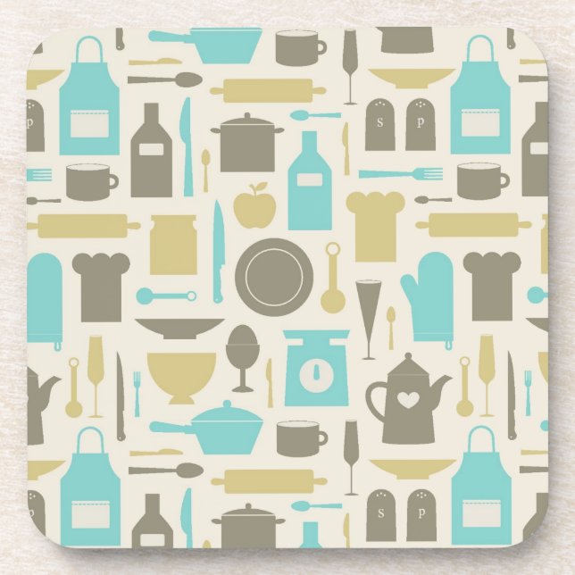 Pattern Of Kitchen Tools Coaster (Front)
