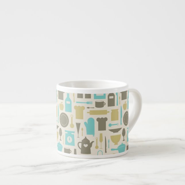 Pattern Of Kitchen Tools Espresso Cup (Front Right)