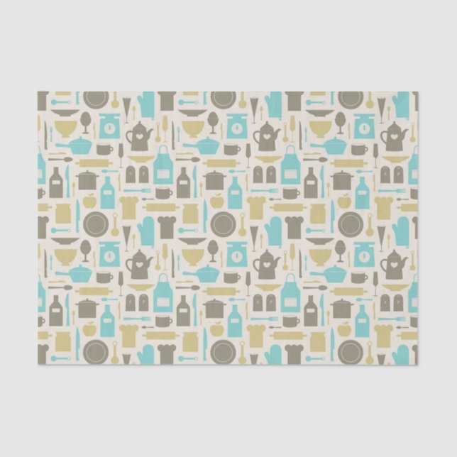 Pattern Of Kitchen Tools Tissue Paper (Front)