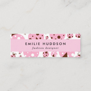 Pattern Of Ladybugs, Cute Ladybugs, Pink Ladybugs Mini Business Card