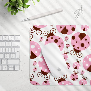 Pattern Of Ladybugs, Cute Ladybugs, Pink Ladybugs Mouse Mat