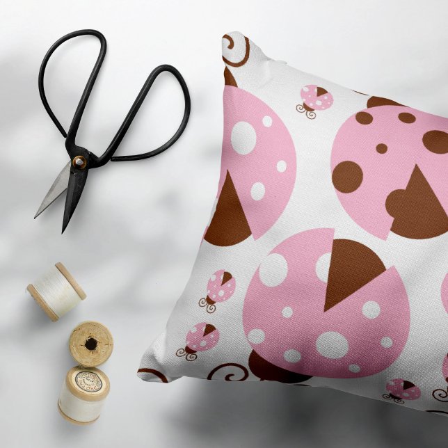 Pattern Of Ladybugs, Cute Ladybugs, Pink Ladybugs Pillowcase (Creator Uploaded)