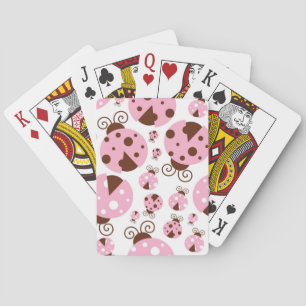 Pattern Of Ladybugs, Cute Ladybugs, Pink Ladybugs Playing Cards