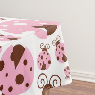 Pattern Of Ladybugs, Cute Ladybugs, Pink Ladybugs Tablecloth