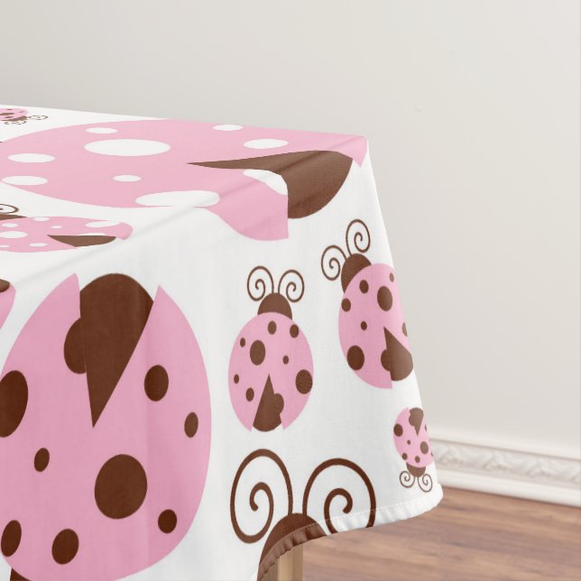 Pattern Of Ladybugs, Cute Ladybugs, Pink Ladybugs Tablecloth (In Situ)