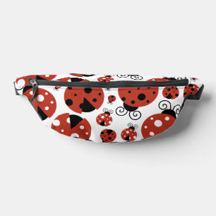 Pattern Of Ladybugs, Cute Ladybugs, Red Ladybugs Bum Bags