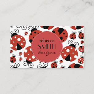Pattern Of Ladybugs, Cute Ladybugs, Red Ladybugs Business Card