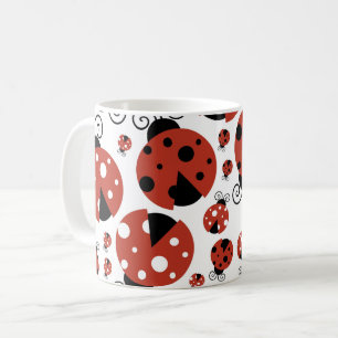 Pattern Of Ladybugs, Cute Ladybugs, Red Ladybugs Coffee Mug