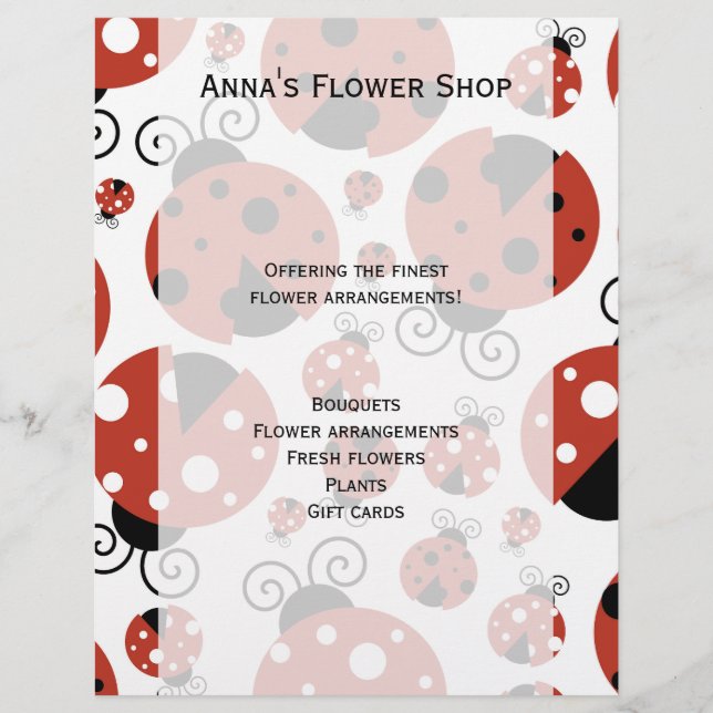 Pattern Of Ladybugs, Cute Ladybugs, Red Ladybugs Flyer (Front)