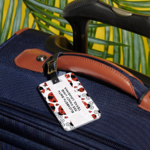 Pattern Of Ladybugs, Cute Ladybugs, Red Ladybugs Luggage Tag
