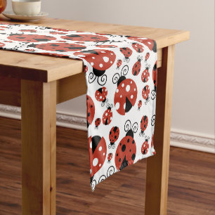Pattern Of Ladybugs, Cute Ladybugs, Red Ladybugs Medium Table Runner