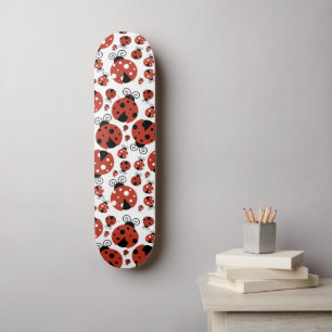 Pattern Of Ladybugs, Cute Ladybugs, Red Ladybugs Skateboard