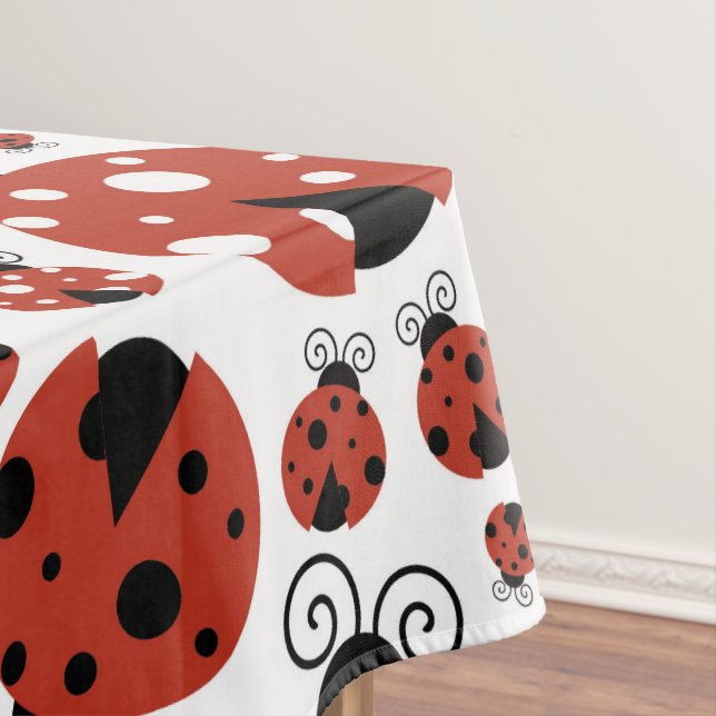 Pattern Of Ladybugs, Cute Ladybugs, Red Ladybugs Tablecloth (In Situ)