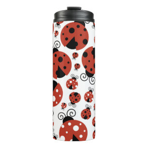 Pattern Of Ladybugs, Cute Ladybugs, Red Ladybugs Thermal Tumbler