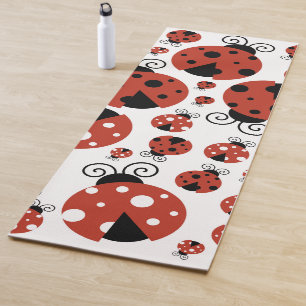 Pattern Of Ladybugs, Cute Ladybugs, Red Ladybugs Yoga Mat