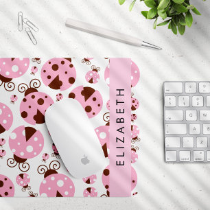 Pattern Of Ladybugs, Pink Ladybugs, Your Name Mouse Mat