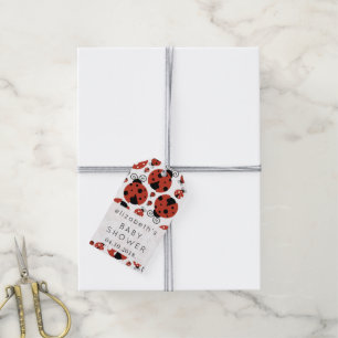 Pattern Of Ladybugs, Red Ladybugs, Baby Shower Gift Tags