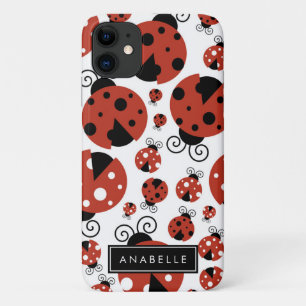 Pattern Of Ladybugs, Red Ladybugs, Your Name iPhone 11 Case