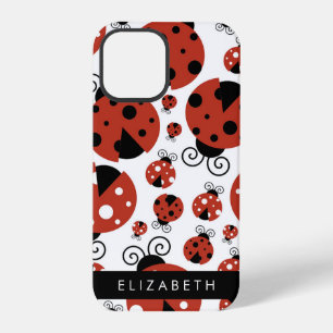Pattern Of Ladybugs, Red Ladybugs, Your Name iPhone 12 Pro Case