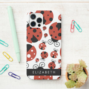 Pattern Of Ladybugs, Red Ladybugs, Your Name iPhone 12 Pro Case