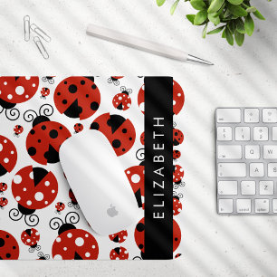 Pattern Of Ladybugs, Red Ladybugs, Your Name Mouse Mat