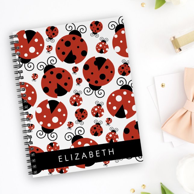 Pattern Of Ladybugs, Red Ladybugs, Your Name Planner (Creator Uploaded)