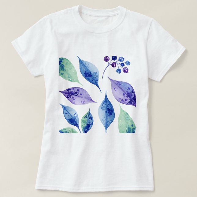  Pattern of leaves and berries  T-Shirt (Design Front)