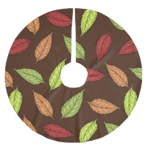 Pattern Of Leaves, Colourful Leaves, Autumn Leaves Brushed Polyester Tree Skirt