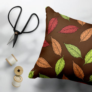 Pattern Of Leaves, Colourful Leaves, Autumn Leaves Decorative Cushion