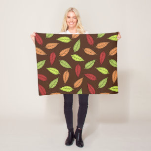 Pattern Of Leaves, Colourful Leaves, Autumn Leaves Fleece Blanket