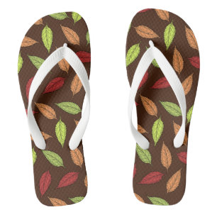 Pattern Of Leaves, Colourful Leaves, Autumn Leaves Flip Flops