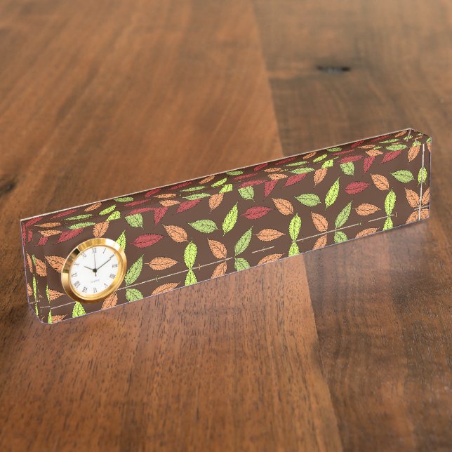 Pattern Of Leaves, Colourful Leaves, Autumn Leaves Nameplate (Side)