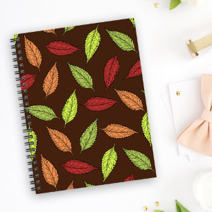 Pattern Of Leaves, Colourful Leaves, Autumn Leaves Notebook
