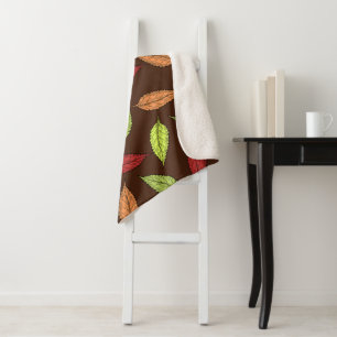 Pattern Of Leaves, Colourful Leaves, Autumn Leaves Sherpa Blanket