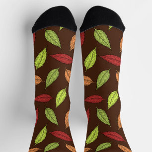 Pattern Of Leaves, Colourful Leaves, Autumn Leaves Socks