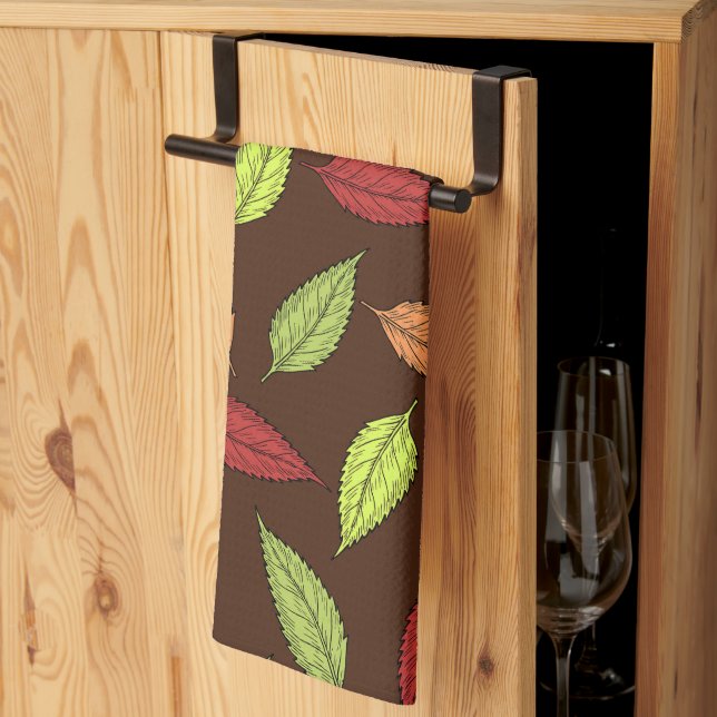 Pattern Of Leaves, Colourful Leaves, Autumn Leaves Tea Towel (Thirds Fold)
