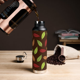 Pattern Of Leaves, Colourful Leaves, Autumn Leaves Water Bottle