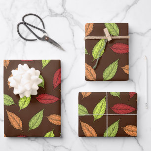 Pattern Of Leaves, Colourful Leaves, Autumn Leaves Wrapping Paper Sheet