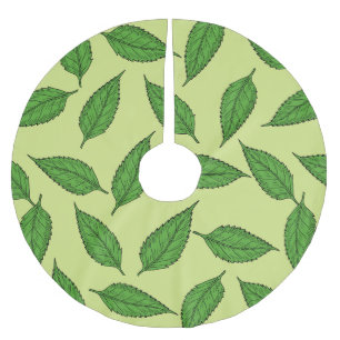 Pattern Of Leaves, Leaf Pattern, Spring Leaves Brushed Polyester Tree Skirt