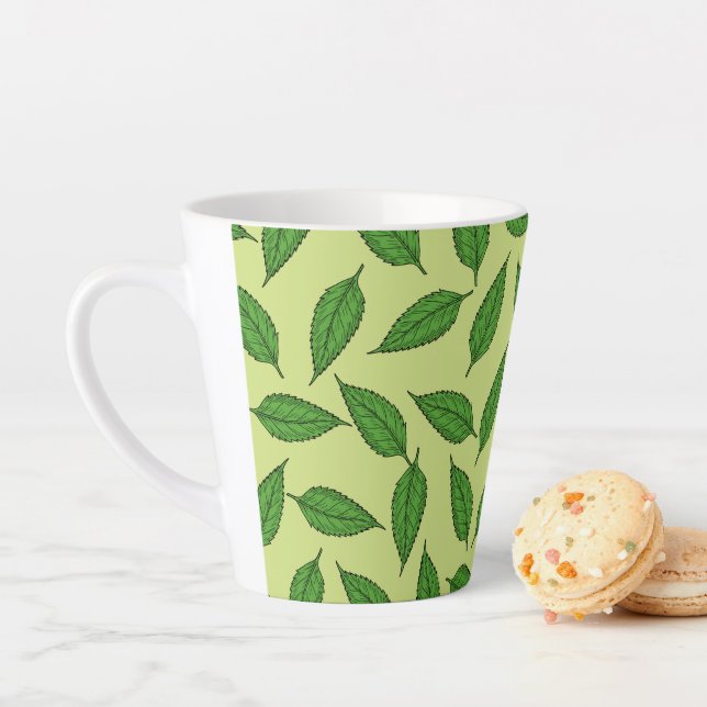 Pattern Of Leaves, Leaf Pattern, Spring Leaves Latte Mug (In Situ)
