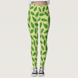 Pattern Of Leaves, Leaf Pattern, Spring Leaves Leggings
