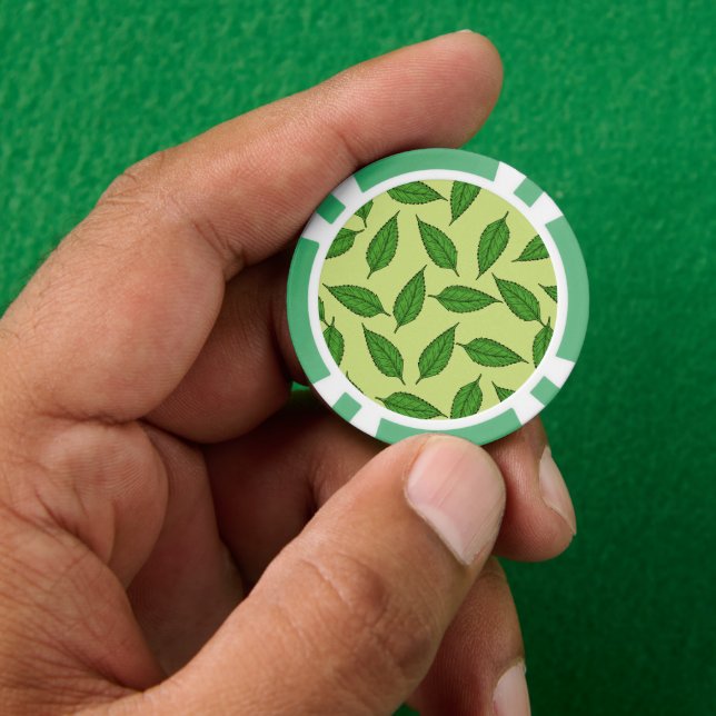 Pattern Of Leaves, Leaf Pattern, Spring Leaves Poker Chips (Hand)