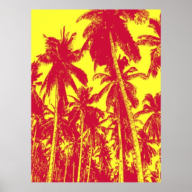 Pattern of leaves. Tropical Palm trees Poster (Front)
