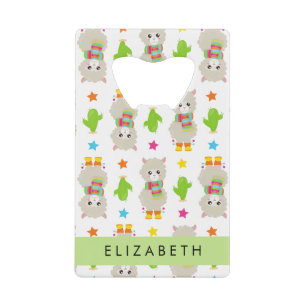 Pattern Of Llamas, Alpacas, Cactus, Your Name